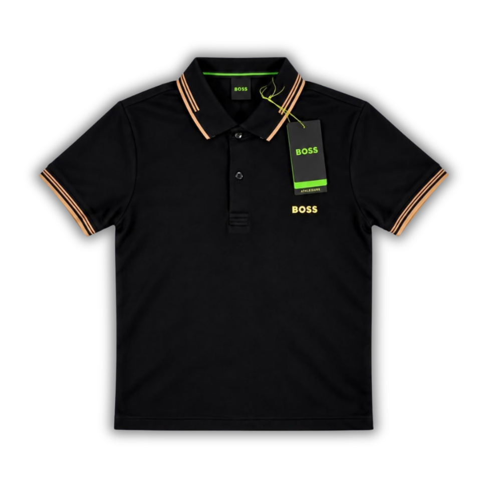 Polo BOSS líneas cafés