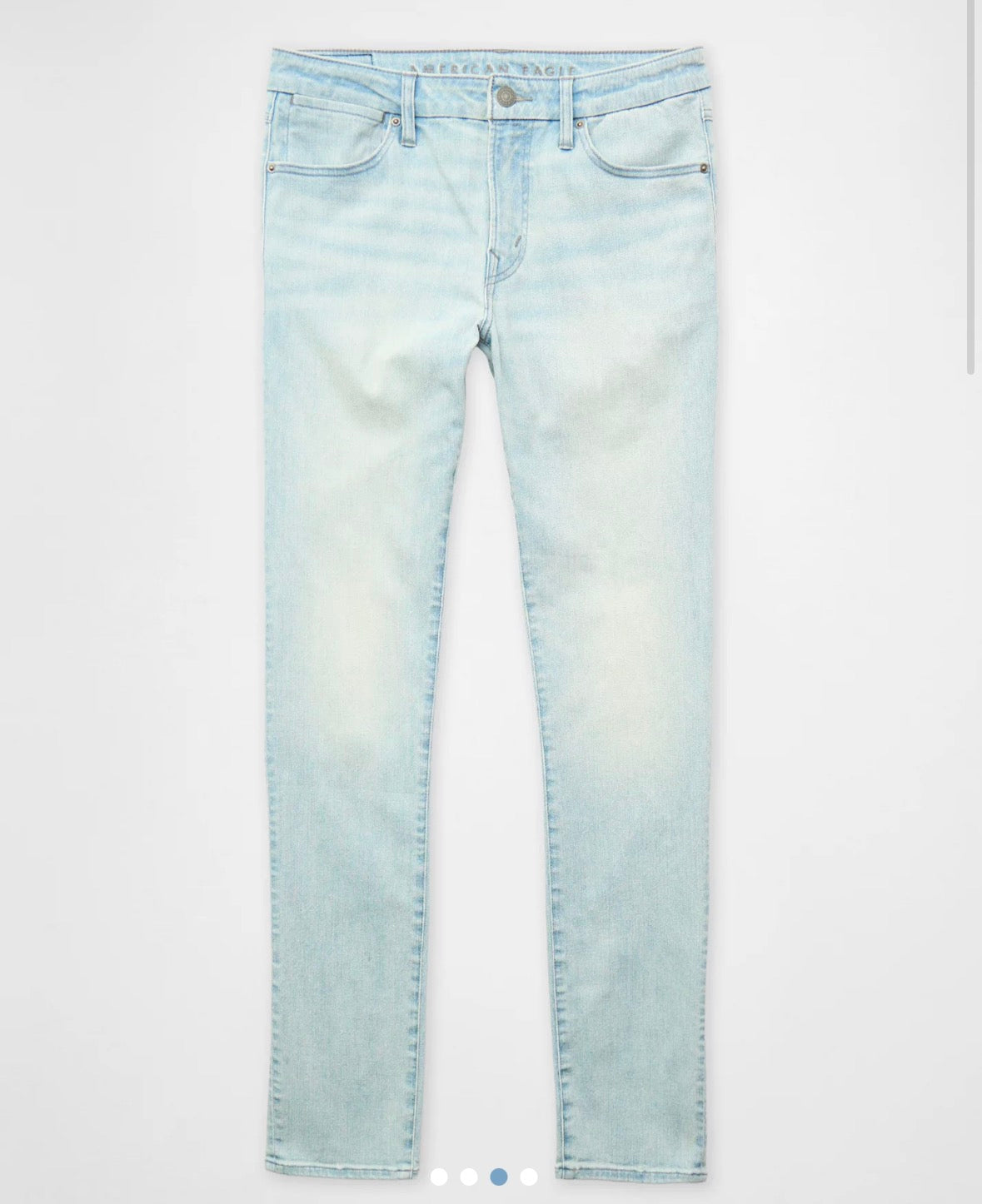 AMERICAN EAGLE LISO BLANCO / deslave en azul
